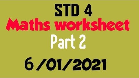 VICTERS Channel maths worksheet part 2