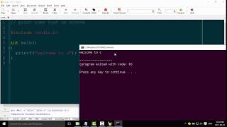 c program on geany ide