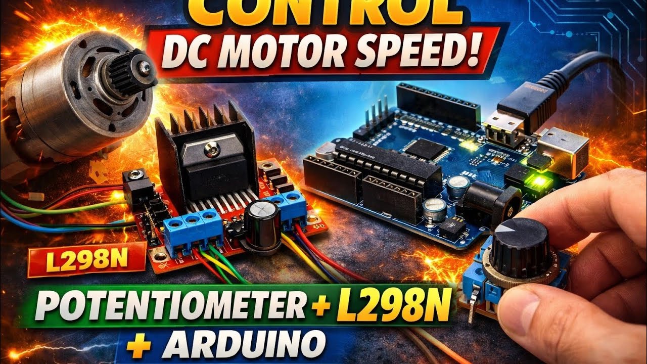 How to Control DC Motor Speed Using L298N and Potentiometer - YouTube