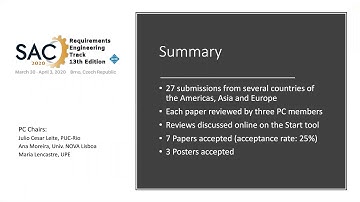 ACM SAC: Requirements Engineering Track