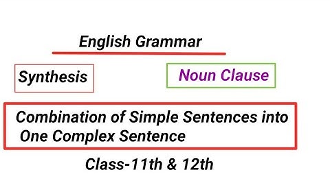 Synthesis-Complex Sentence(Noun Clause)
