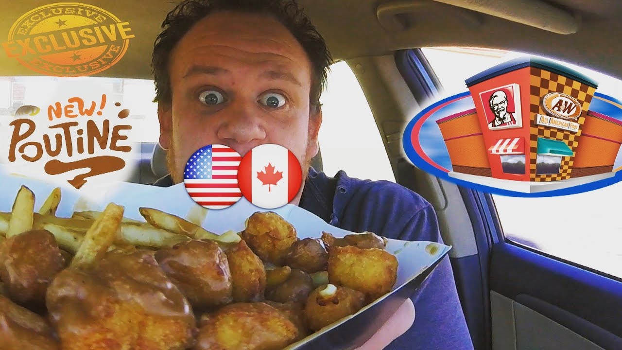 KFC ☆A&W POUTINE CHEESE CURDS FRIES GRAVY☆ Food Review!!! YouTube