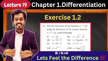 Lecture 19.Exercise 1.2|Derivative of function y=f(x) using Derivative of Inverse Function x=f^-1(y)