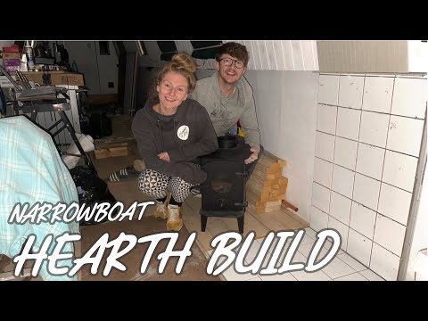 Building a hearth for our Log Burner | Ceiling is finished! | Narrowboat Conversion | BOATLIFE