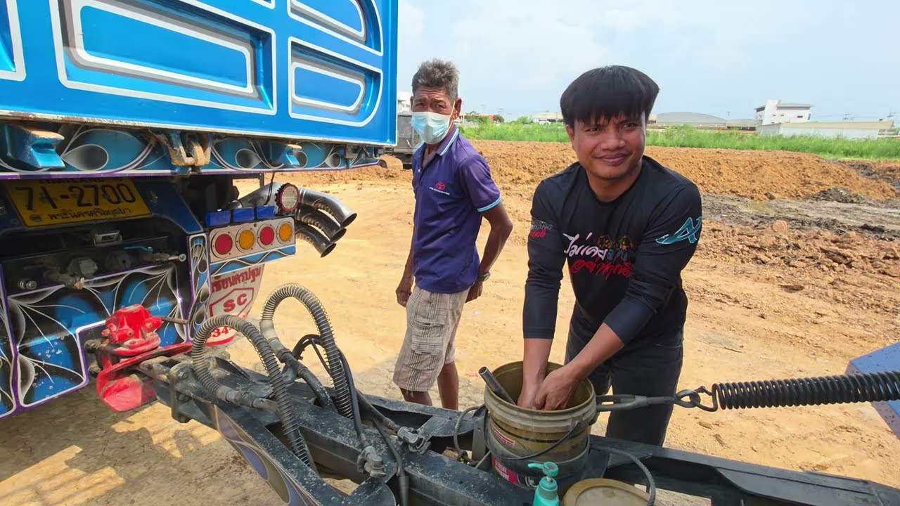 มาดูทีมงานรถพ่วงถอยเทดินกันหน่อย ทีมงานเสี่ยต้อม