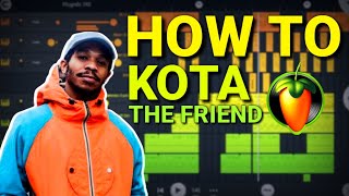 How to make KOTA The Friend type beat | Chill Lofi hip hop tutorial on FL studio mobile