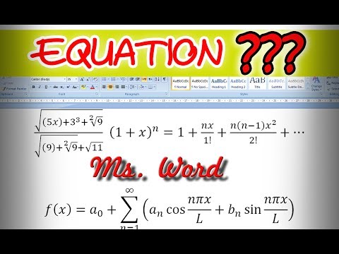 Cara Menulis Rumus di M.S Word (Equation)