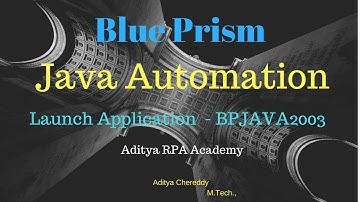 BluePrism -Java Automation -Launch Application - BPJAVA2003 - Aditya RPA Academy BTM Layout