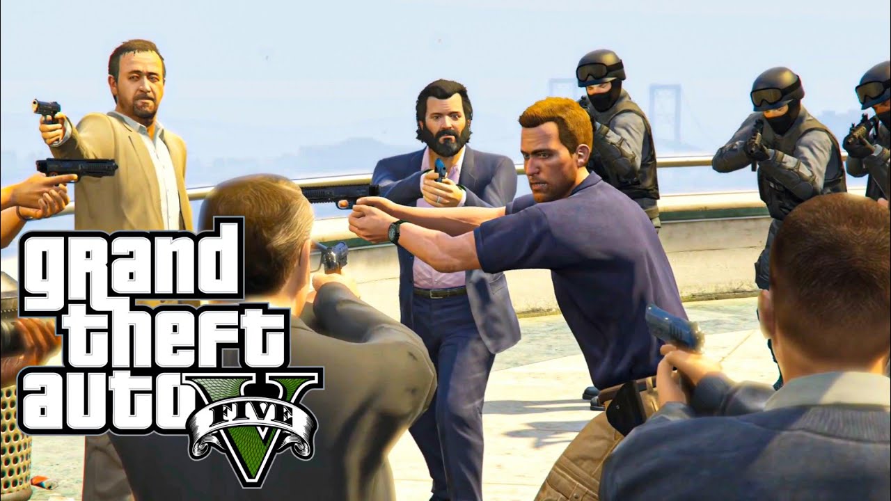 GTA 5 The Wrap Up 100% Gold Medal Gameplay FIB IAA Merryweather Michael ...