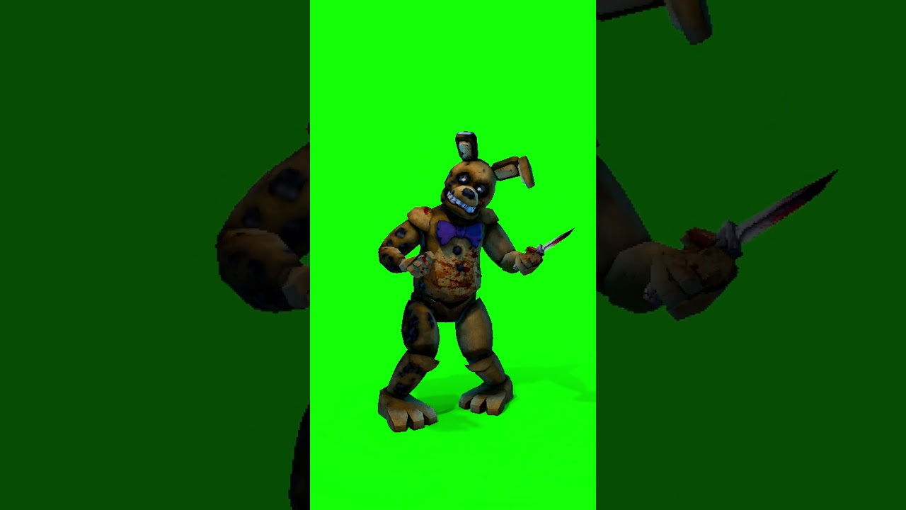 Low Poly Yellow Rabbit FNaF Workshop Animation | Green Screen