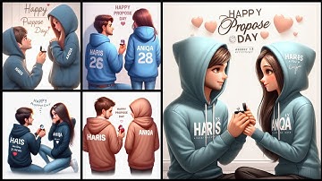 Propose Day Ai Photo Editing | Happy Propose Day Name Video Editing - Bing Image Creator Propose Day