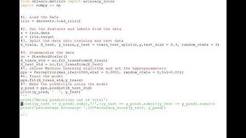 Building Perceptron Machine Learning model using Scikit-learn for Iris dataset