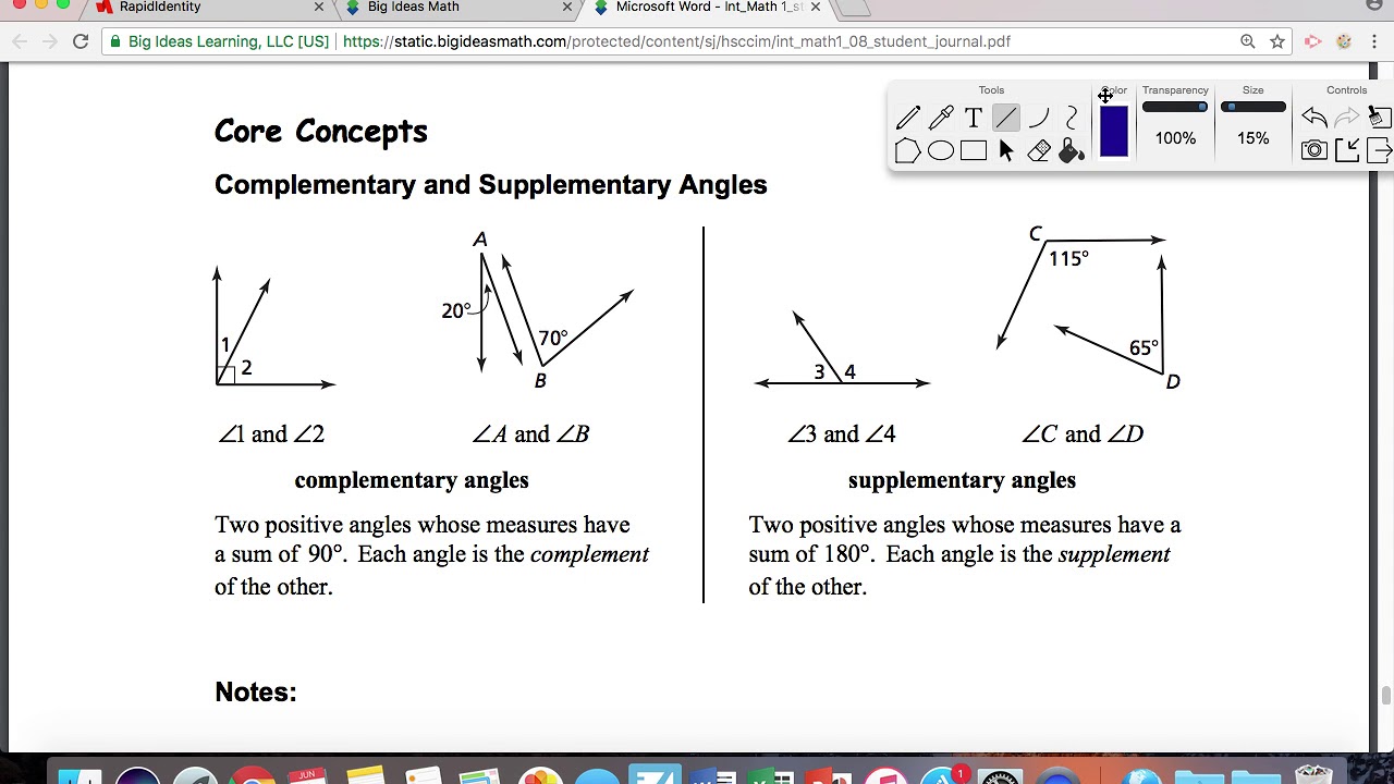 8.6 Describing Pairs of Angles - YouTube