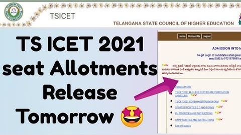 TS ICET 2021 seat Allotments Release Tomorrow🤩//TS ICET 2021 Online self Reporting Dates Announced