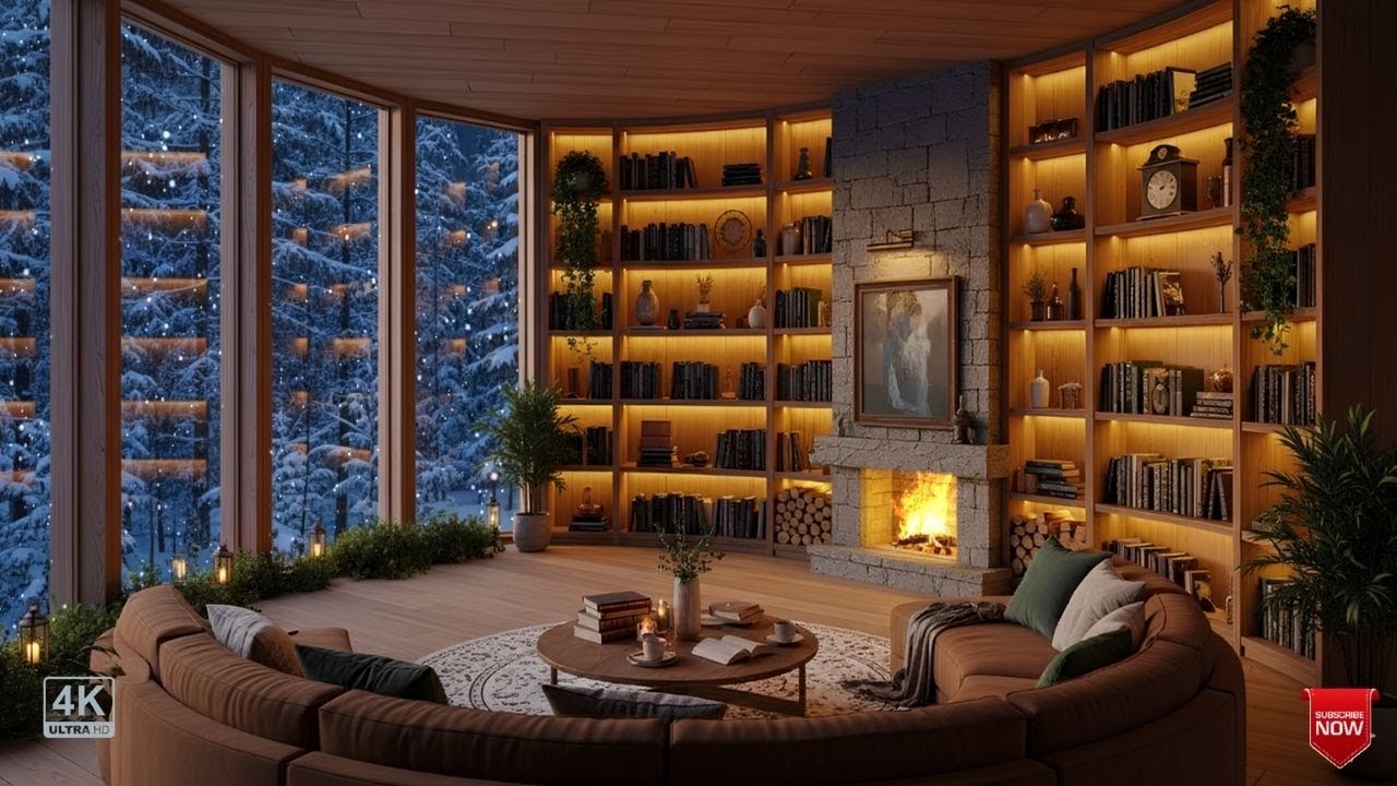 Уютный зимний ночной джаз ❄ Роскошная атмосфера салона с элегантной джазовой саксофонной музыкой для