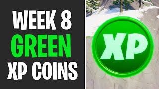 All Green XP Coins Locations WEEK 8 - Fortnite