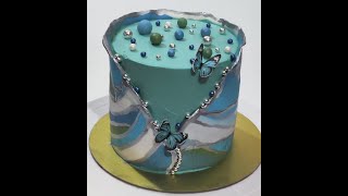 Marble Fondant Cake (Half-Necked) | Fatema's Dream Bakery