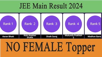 JEE Main Session 1 Result 2024 | No female candidates in the 100 per list #jeemain2024 #jeeexam