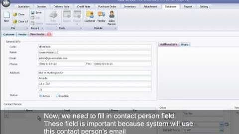 How to create new vendor using Xin Inventory 1.0