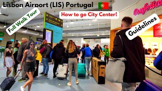 Lisbon Airport Portugal (LIS) 4K. Full Walk Tour, How to go city center, guidelines (Subtitles) screenshot 1