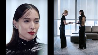 戸田恵梨香、背中ざっくりドレスで登場！流暢な英語で語る　LANCOME ブランドムービー