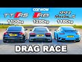 Audi TT RS (1100hp) v R8 (1200hp) v 911 Turbo (1100hp) : DRAG RACE