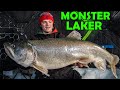 Giant lake trout  ice fishing northern manitoba monster