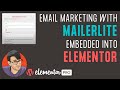 Add an Email Marketing Form with MailerLite to Elementor