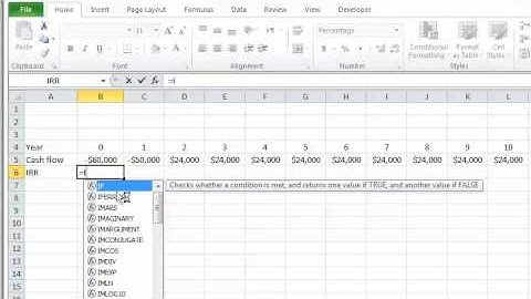 Lesson 3 video 4: IRR function in Excel
