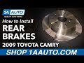 How to Replace Rear Brakes Pads Rotors 2007-11 Toyota Camry