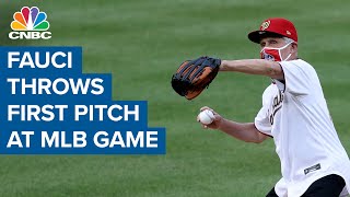 Dr. Anthony Fauci throws the first pitch at Nationals game