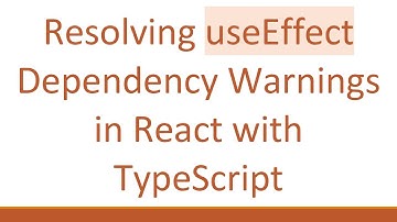 Resolving useEffect Dependency Warnings in React with TypeScript