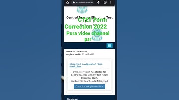 CTET Form Correction 2022, online correction CTET Form Dec-2022, #shorts #ctet2022
