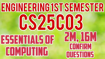 CS25C03 Essentials of Computing Important questions 2025|CS25C03|Important questions|2025|