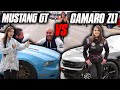 Mustang Camila VS Camaro ZL1 Kathe - Batalla de Mujeres!!