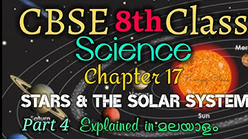 cbse class 8 SCIENCE Chapter 17  Stars & Solar system part 4 with malayalam explanation