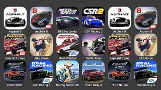 Asphalt 9 Asphalt 8 Nfs No Limits Scr Racing 2 Asphalt X Treme Bike Baron Most Wanted