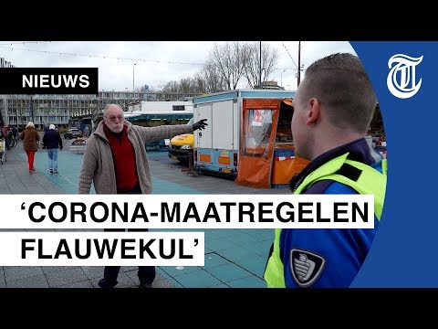 Verhitte corona-discussie op Amsterdamse markt
