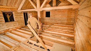 Cold Days Ahead | Building the Wooden Floor in My Rustic Cabin