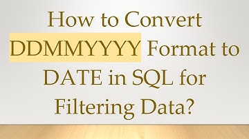 How to Convert DDMMYYYY Format to DATE in SQL for Filtering Data?