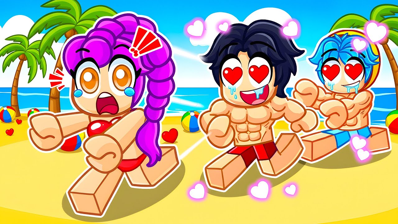 RUMI STUCK at a BOYS ONLY BEACH PARTY in Roblox!