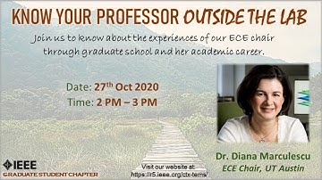 "Know your Professor Outside the Lab" with Dr. Diana Marculescu, UT Austin