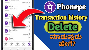 😱😱How to delete phonepe transaction history in kannada | Clear all transactions in mobile