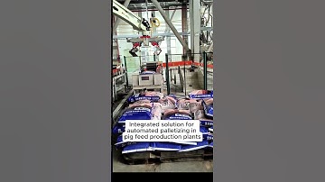Integrated solution for automated palletizing in pig feed production plants.#automation