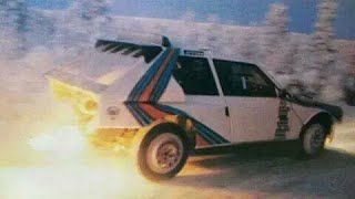 Group B Lancia Delta S4´s first snow test in Lapland 1985 with Markku Alén