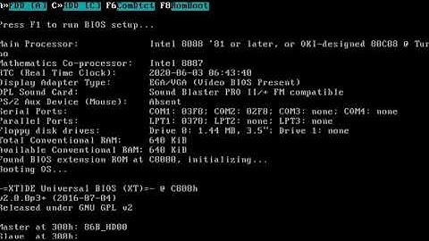 xi8088 and micro8088 with OPL Sound  Card detection