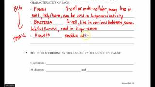 Biowork Unit 8 Study Guide