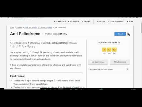 Anti Palindrome |Anti Palindrome in codechef