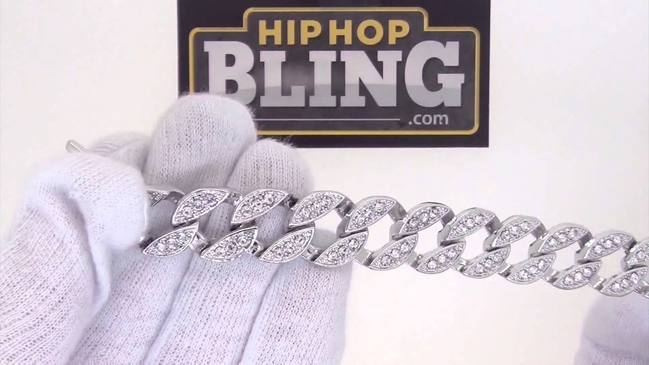 Bling Bling Cuban Bracelet Iced out 16MM Wide YouTube
