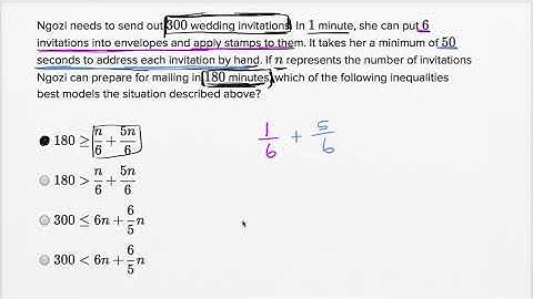 Linear inequality word problems — Harder example | Math | SAT | Khan Academy